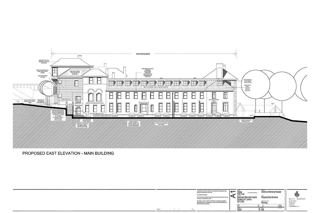 Greenwich Memorial Hospital, Greenwich, London - Planning