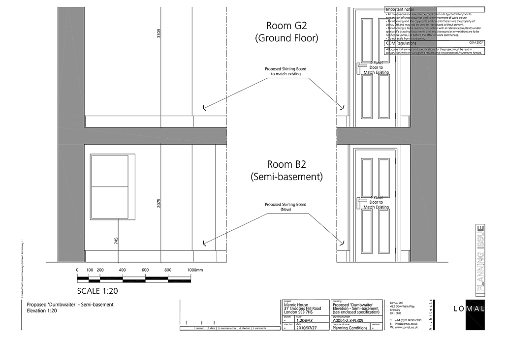 The Pointer School, Blackheath, London - Planning